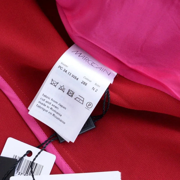 Marc Cain Red Single Button Blazer w Belt Tie Size 2 NWT - Picture 14 of 15